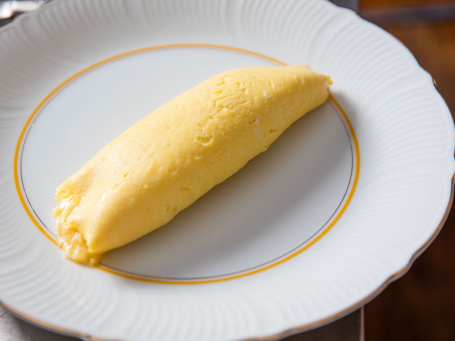 a top down photo of a plain egg omelette
